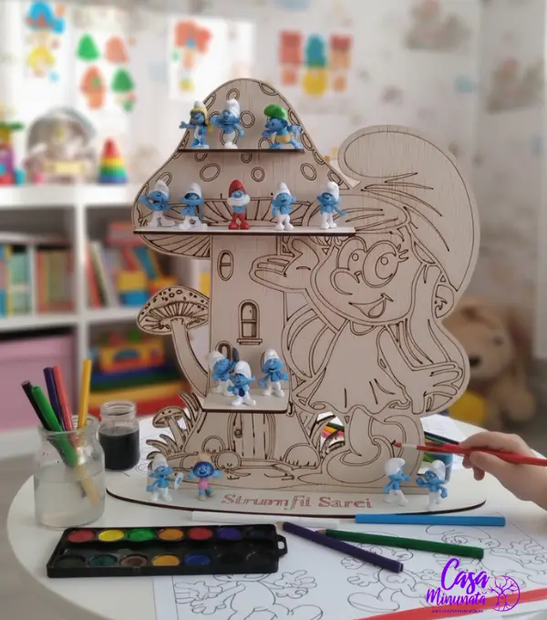 Casuta lui Strumfita de colorat