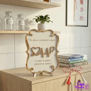 Decorațiune din lemn cu mesaj medical