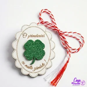 Martisoare din lemn cu glitter