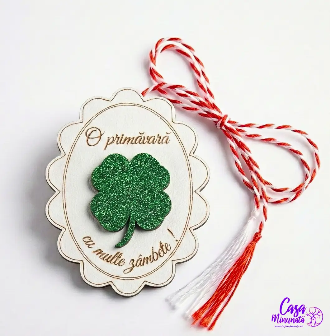 Martisoare din lemn cu glitter