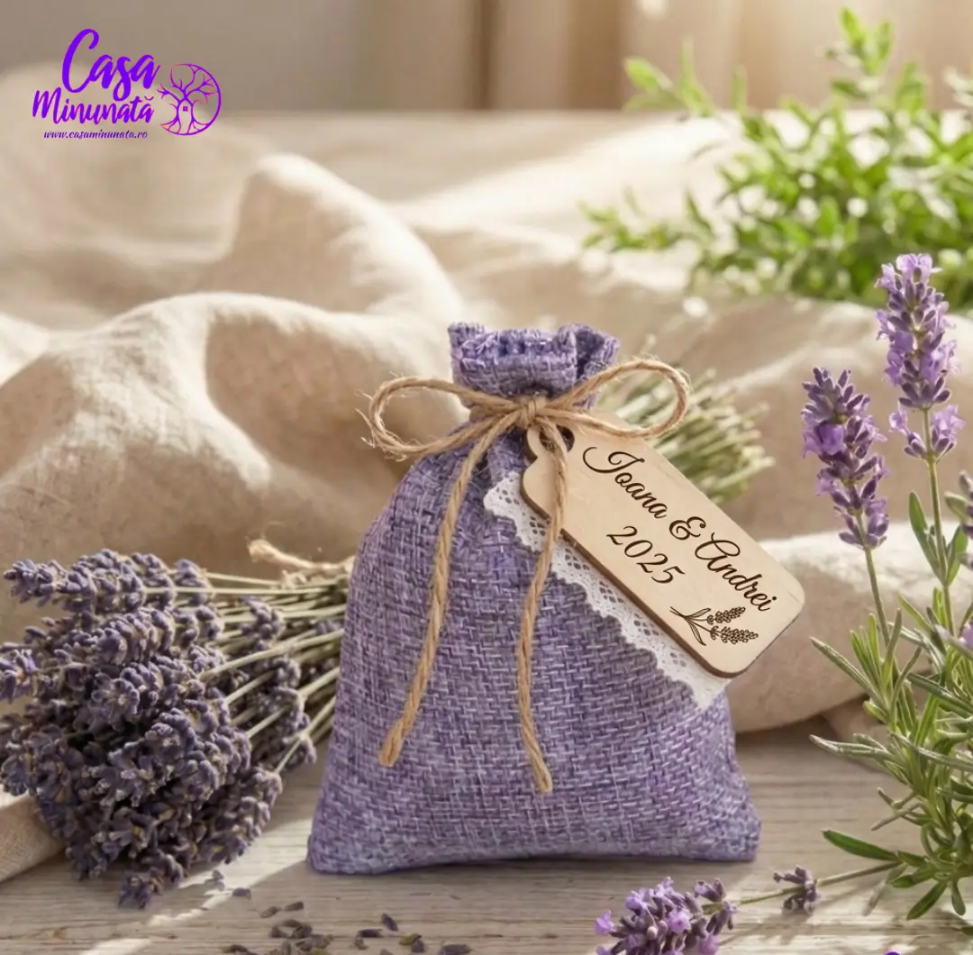 Marturii nunta saculet cu lavanda